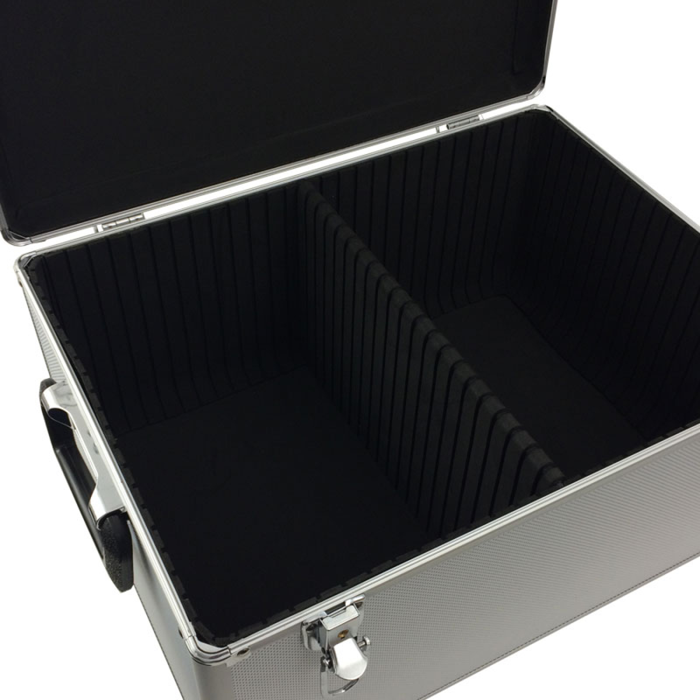 Vinylkoffer - LP-Einzelkoffer für 200 Singles Silberaluminium