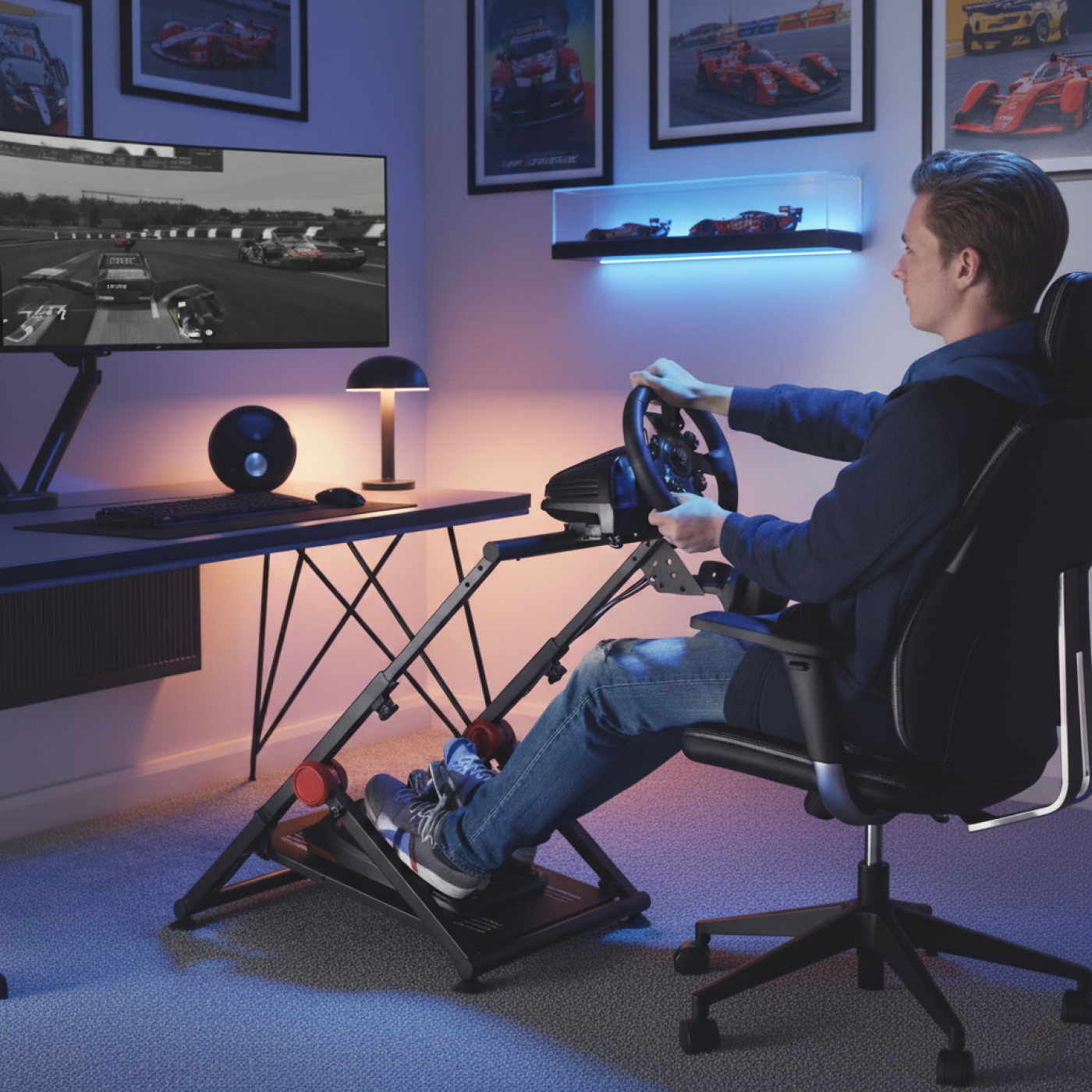 VDD Kompatibel mit Logitech & Fanatec - Lenkradständer - Rennlenkradständer - Renncockpit - alternatives Bild
