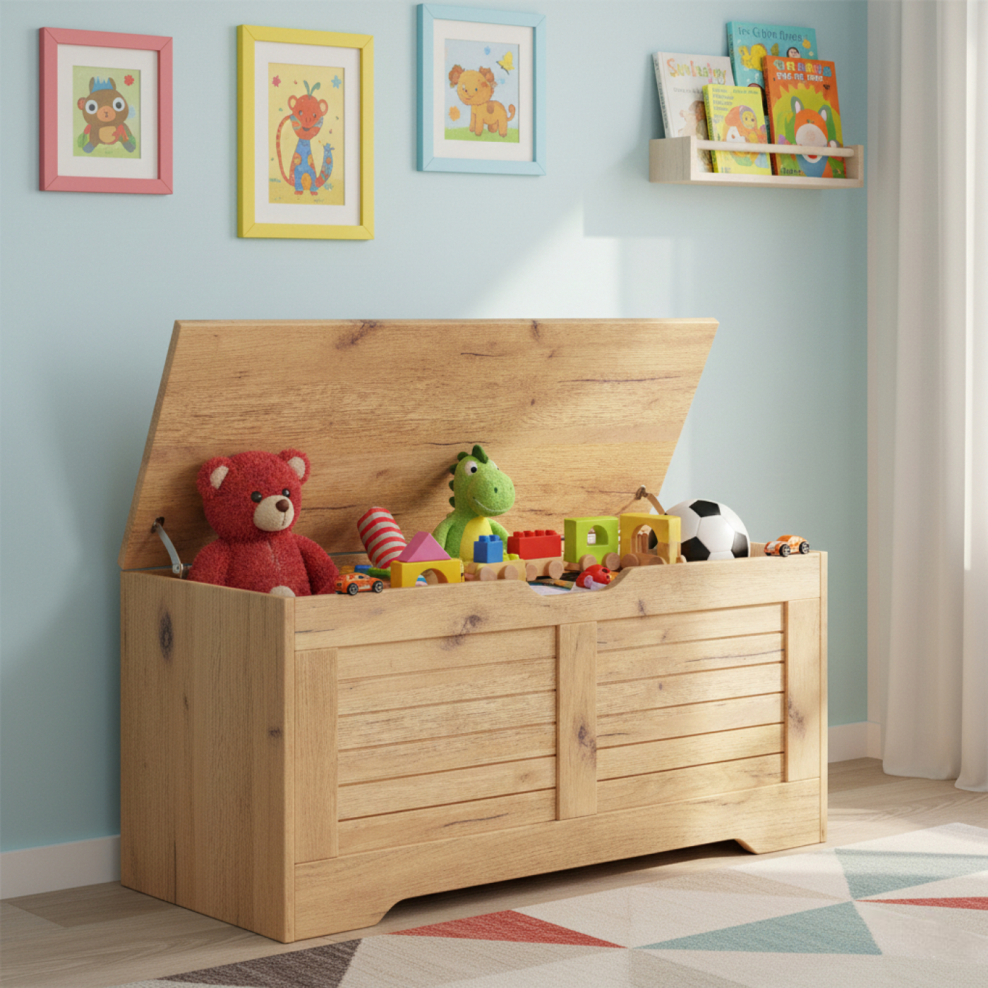 VDD – Aufbewahrungskiste – Spielzeugkiste – Deckenkiste – 100 cm breit – Eichenholzoptik - VDD World DE VDD – Aufbewahrungskiste – Spielzeugkiste – Deckenkiste – 100 cm breit – Eichenholzoptik - VDD World DE