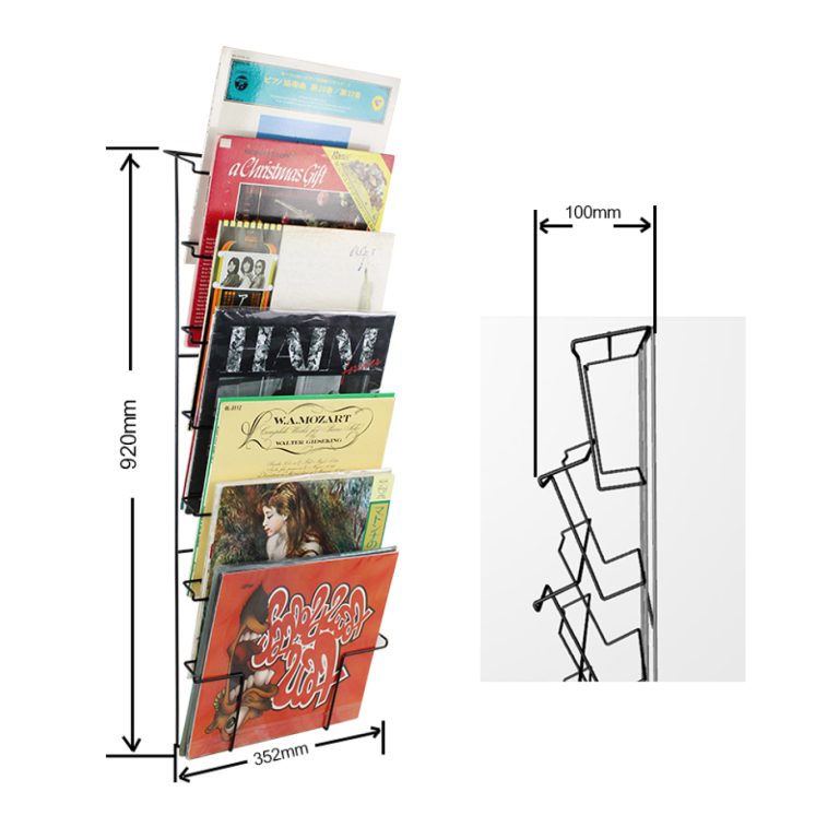 VDD – LP-Wandregal – Vinylaufbewahrung – LP-Regal – Wandmontage – Kapazität von 50 - alternatives Bild