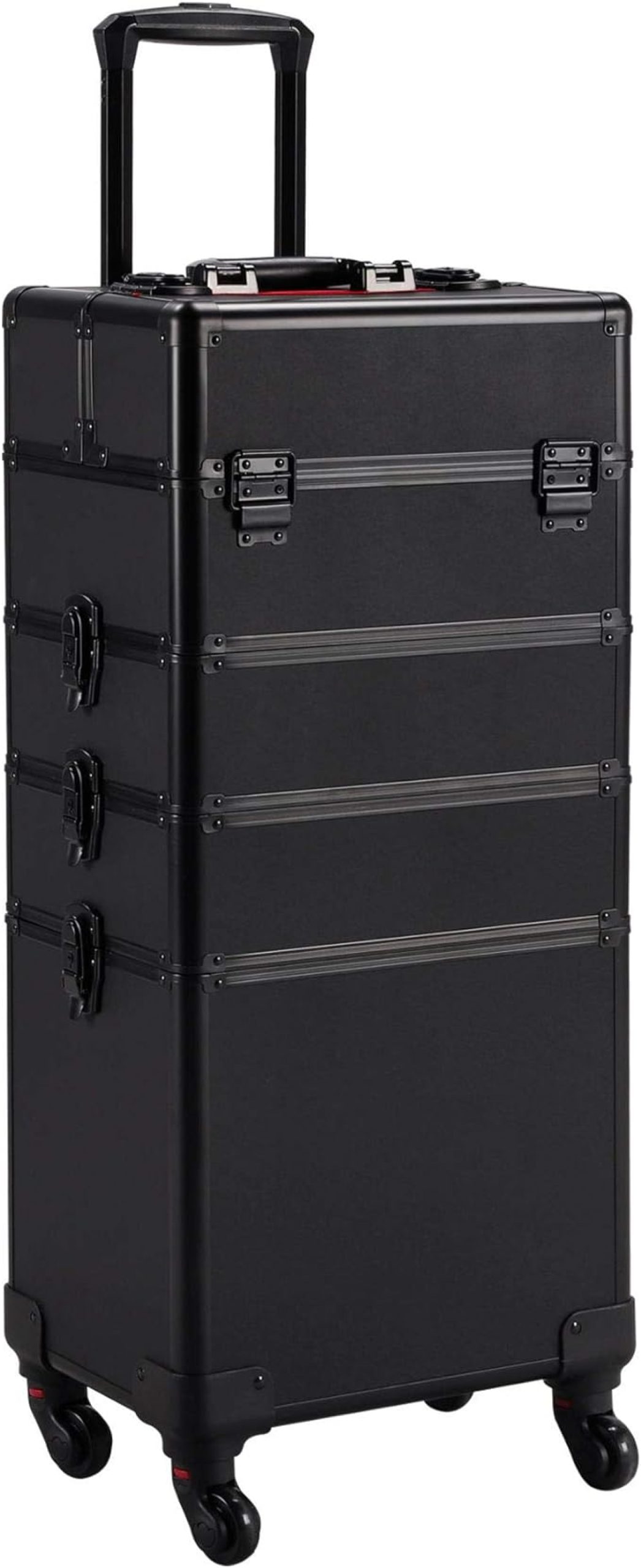 Visagie Schminkkoffer Kosmetik Friseurwagen Beauty Case 4 in 1 Schwarz