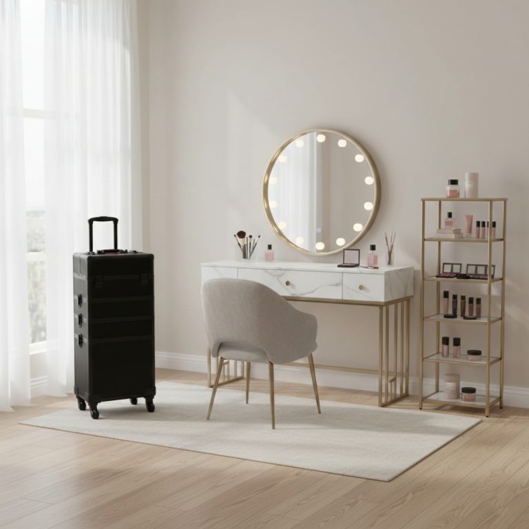 Visagie Schminkkoffer Kosmetik Friseurwagen Beauty Case 4 in 1 Schwarz - alternatives Bild
