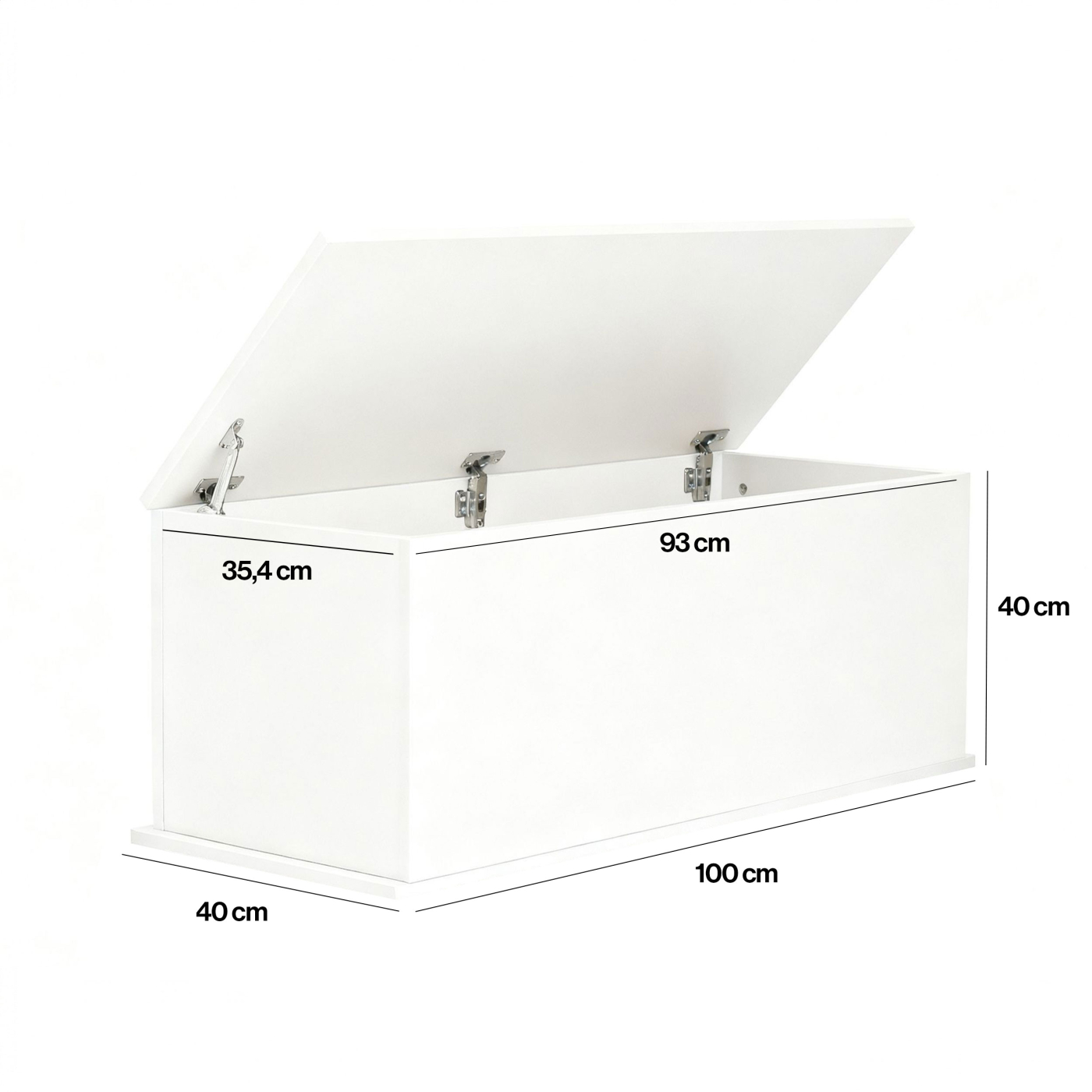 Aufbewahrungsbox Holz - Spielzeugkiste - Deckenkiste - 100 cm breit - weiß - VDD World DE Aufbewahrungsbox Holz - Spielzeugkiste - Deckenkiste - 100 cm breit - weiß - VDD World DE