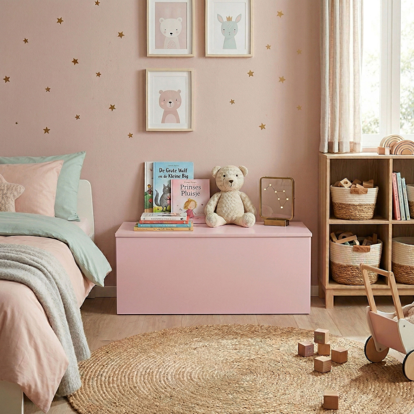 VDD - Aufbewahrungsbox - Spielzeugtruhe - Deckentruhe - 100 cm breit - rosa - VDD World DE VDD - Aufbewahrungsbox - Spielzeugtruhe - Deckentruhe - 100 cm breit - rosa - VDD World DE