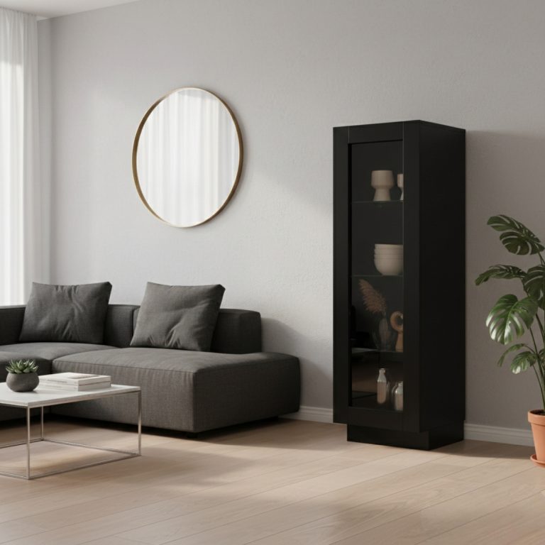 VDD – Vitrine – Vitrine mit Glas – Ausstellungsvitrine – Vitrine schwarz - alternatives Bild