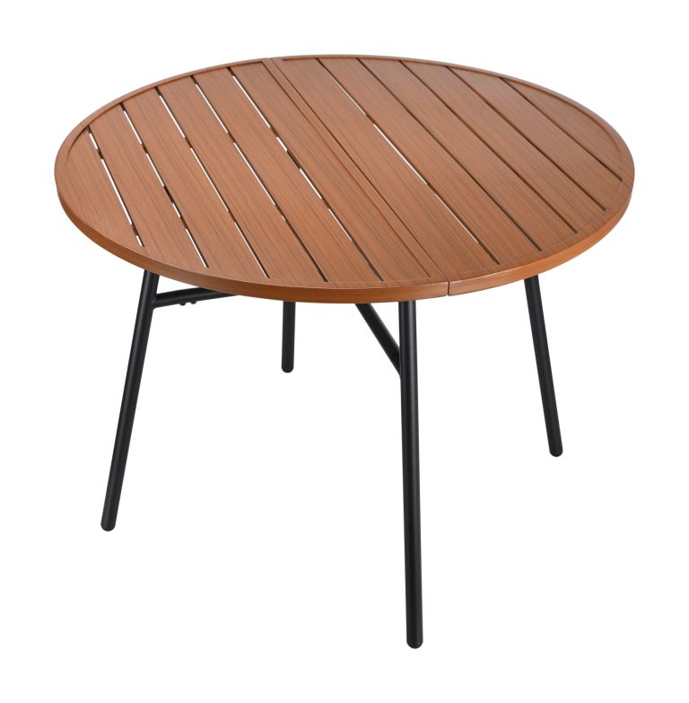 VDD – Gartentisch – Tisch für den Außenbereich – Runder Tisch – Aluminium – 100 x 73,5 cm