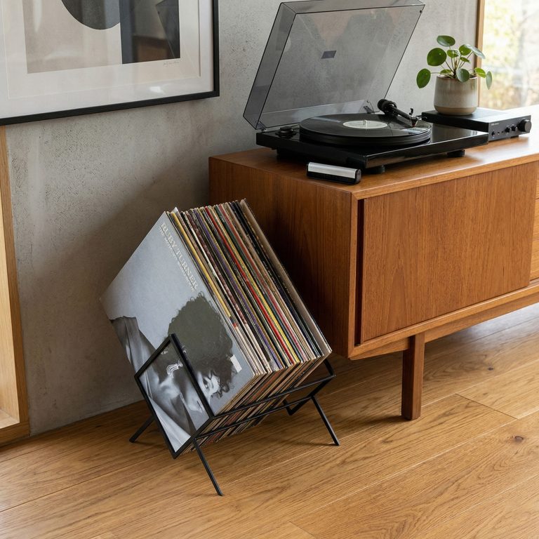 Lp-Schallplattenregal – Blattregal zur Aufbewahrung von 50 Lp-Schallplatten - alternatives Bild