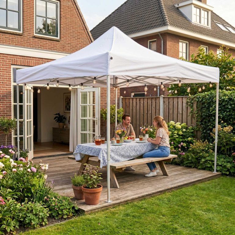 Partyzelt WEISS 3m x 3m faltbar - alternatives Bild