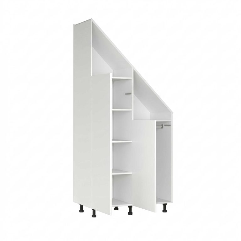 VDD – Fachschrank – Schrägwandschrank – Wandschrank – Weiß – Für Dachschrägen geeignet