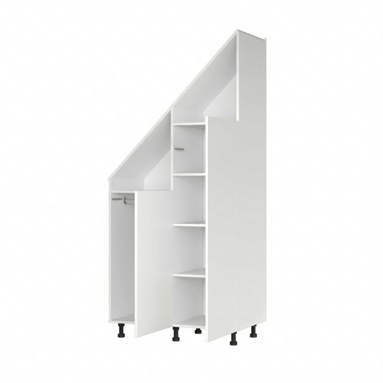VDD – Fachschrank – Schrägwandschrank – Wandschrank – Weiß – Für Dachschrägen geeignet