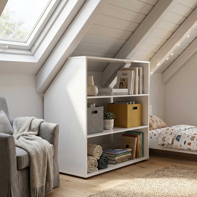 VDD – Schräger Wandschrank – Schräger Wandschrank weiß – Kleiderschrank – Kleiderschrank weiß - alternatives Bild
