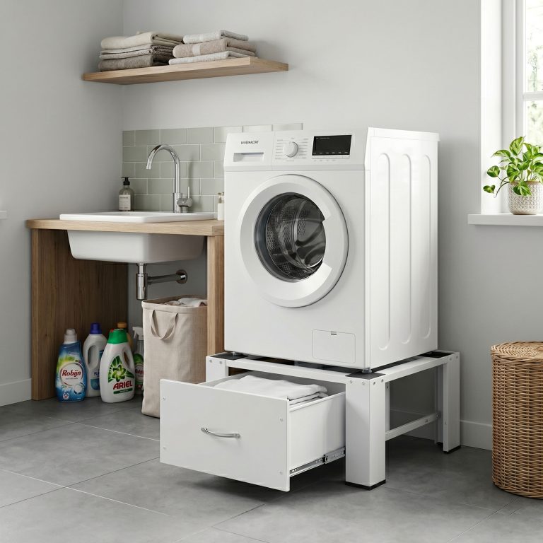 VDD – Waschmaschinenaufsatz – Aufsatzmöbel mit Schublade – 250 kg belastbar – universell einsetzbar - alternatives Bild