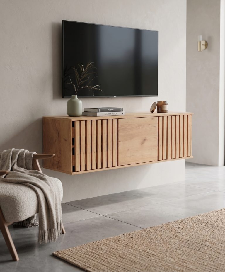 VDD – TV-Möbel – TV-Schrank – Hängendes TV-Möbel – Hängend – Holz - alternatives Bild
