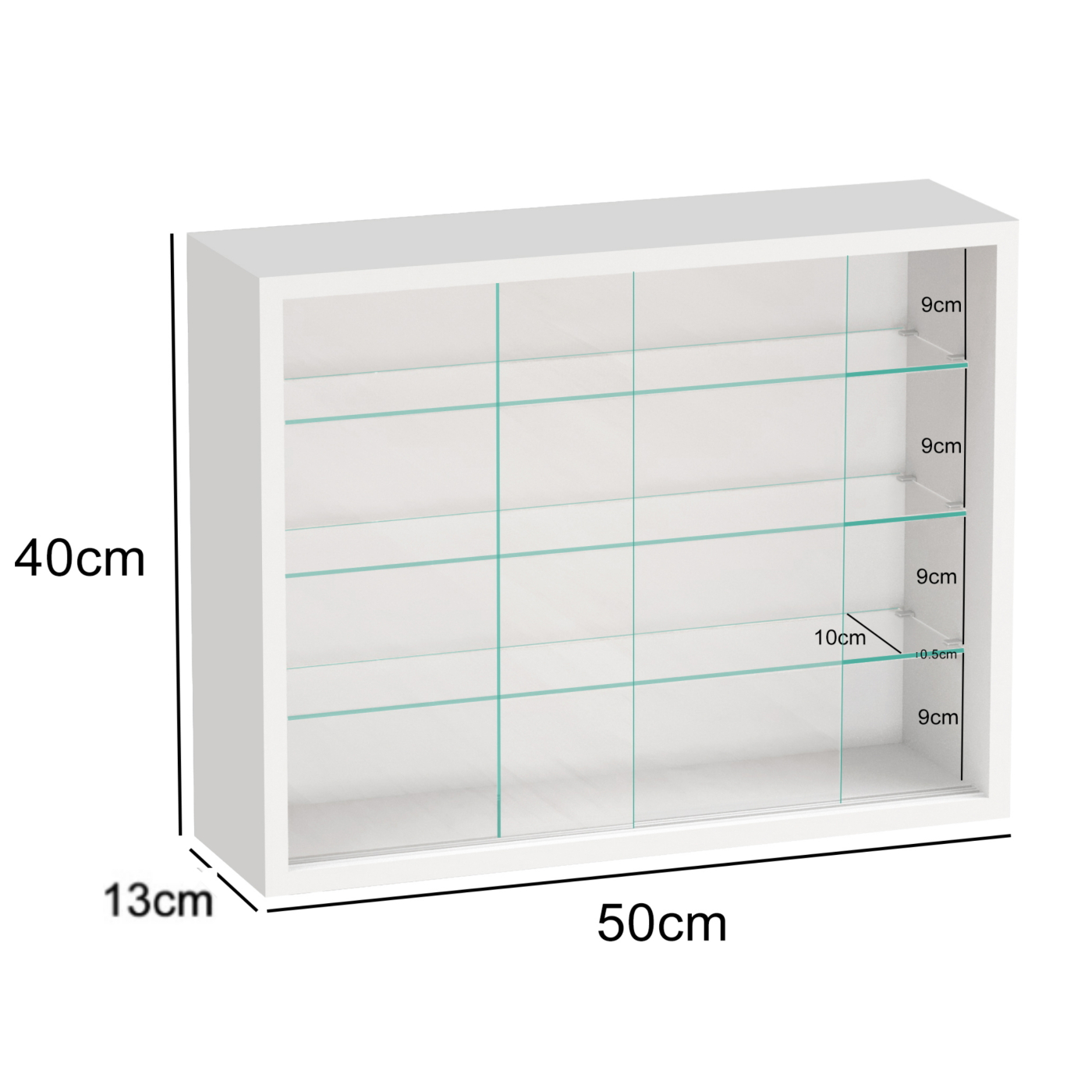 VDD Vitrine stehend Hängevitrine - Schiebetüren - 50 x 40 x 13 cm - VDD World DE VDD Vitrine stehend Hängevitrine - Schiebetüren - 50 x 40 x 13 cm - VDD World DE