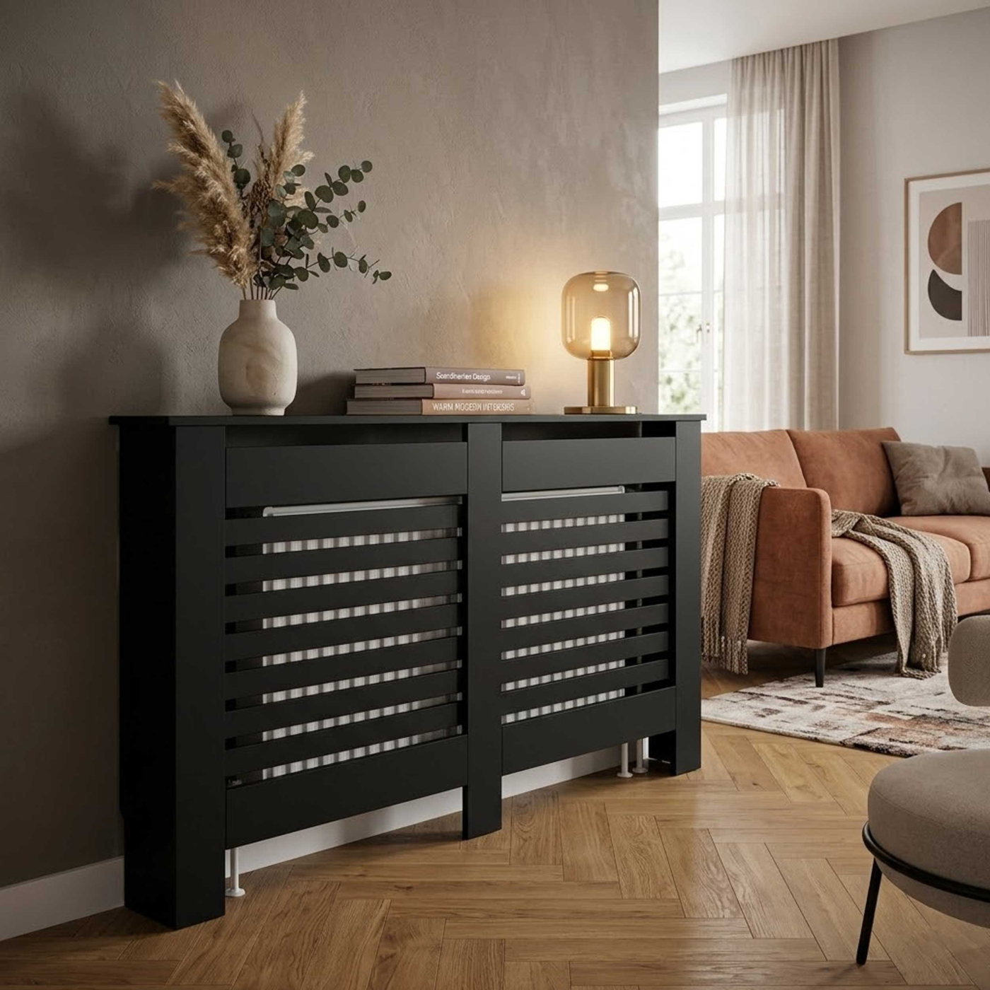 VDD – Heizkörperverkleidung – Heizungsverkleidung – Heizkörpergehäuse – 151,5 cm breit - alternatives Bild