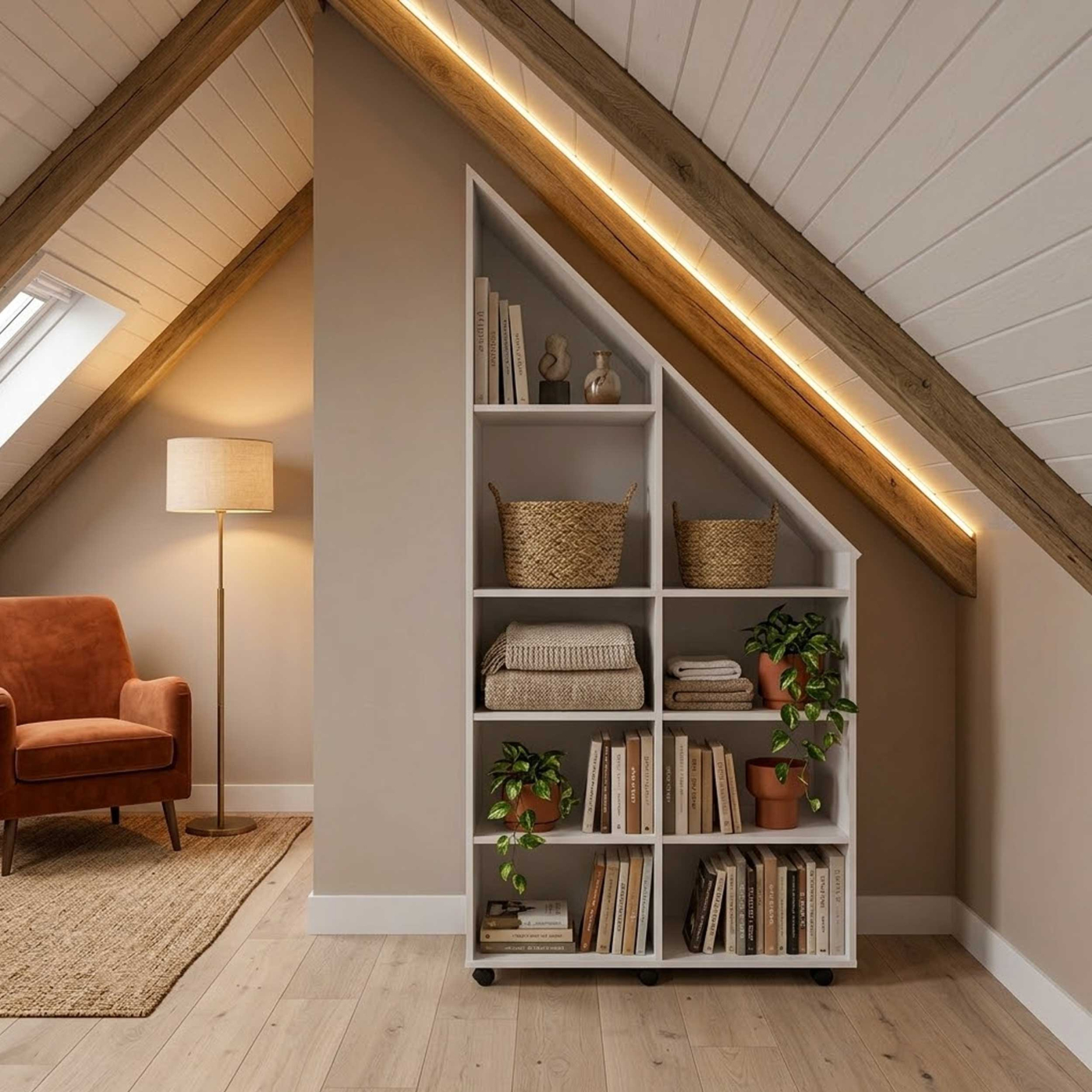 VDD – Schrank mit Nischen – Fachschrank – Schrank mit schräger Wand – Weiß - alternatives Bild