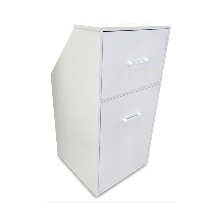VDD – Schrank mit schräger Wand – Dachbodenschrank – Kommode – Aufbewahrungsschrank – Weiß