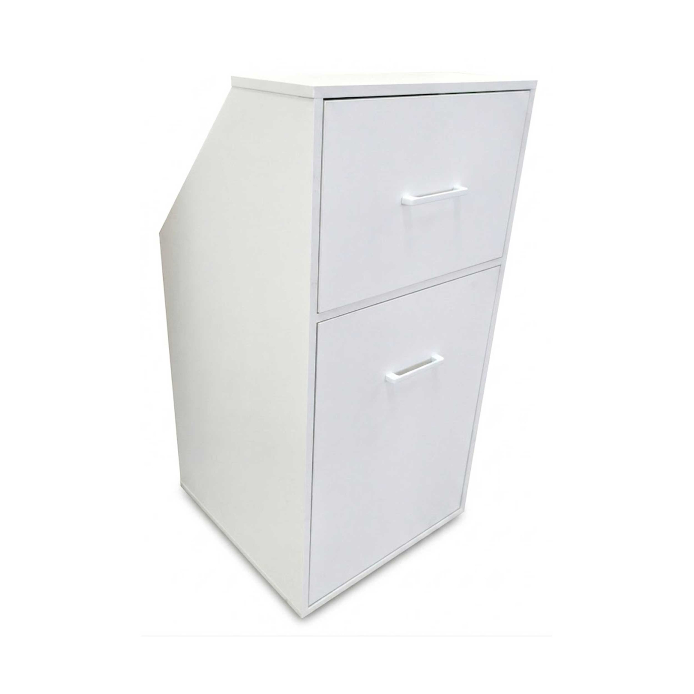 VDD – Schrank mit schräger Wand – Dachbodenschrank – Kommode – Aufbewahrungsschrank – Weiß