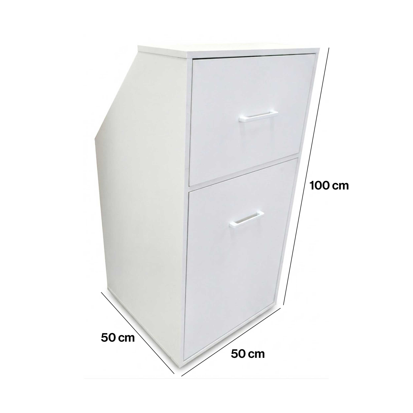 VDD – Schrank mit schräger Wand – Dachbodenschrank – Kommode – Aufbewahrungsschrank – Weiß - VDD World DE VDD – Schrank mit schräger Wand – Dachbodenschrank – Kommode – Aufbewahrungsschrank – Weiß - VDD World DE