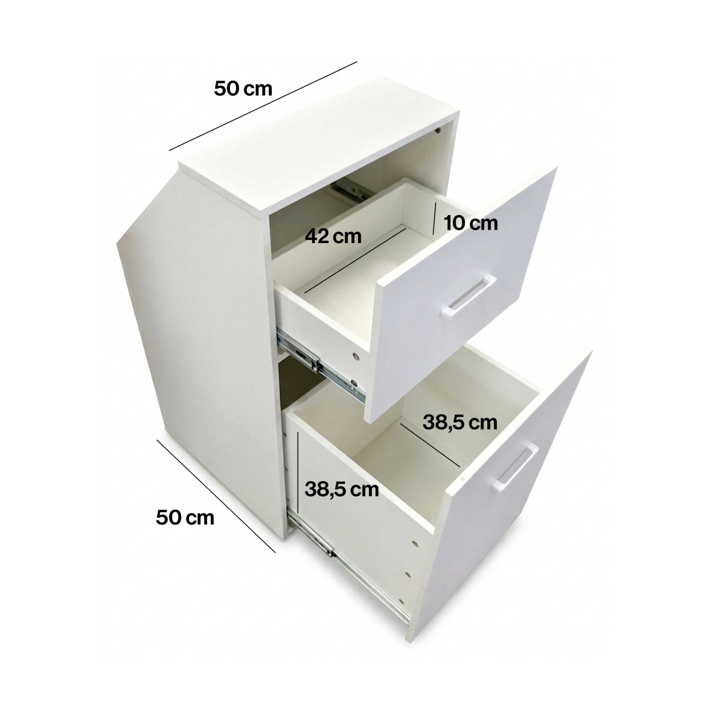 VDD – Schrank mit schräger Wand – Dachbodenschrank – Kommode – Aufbewahrungsschrank – Weiß - VDD World DE VDD – Schrank mit schräger Wand – Dachbodenschrank – Kommode – Aufbewahrungsschrank – Weiß - VDD World DE