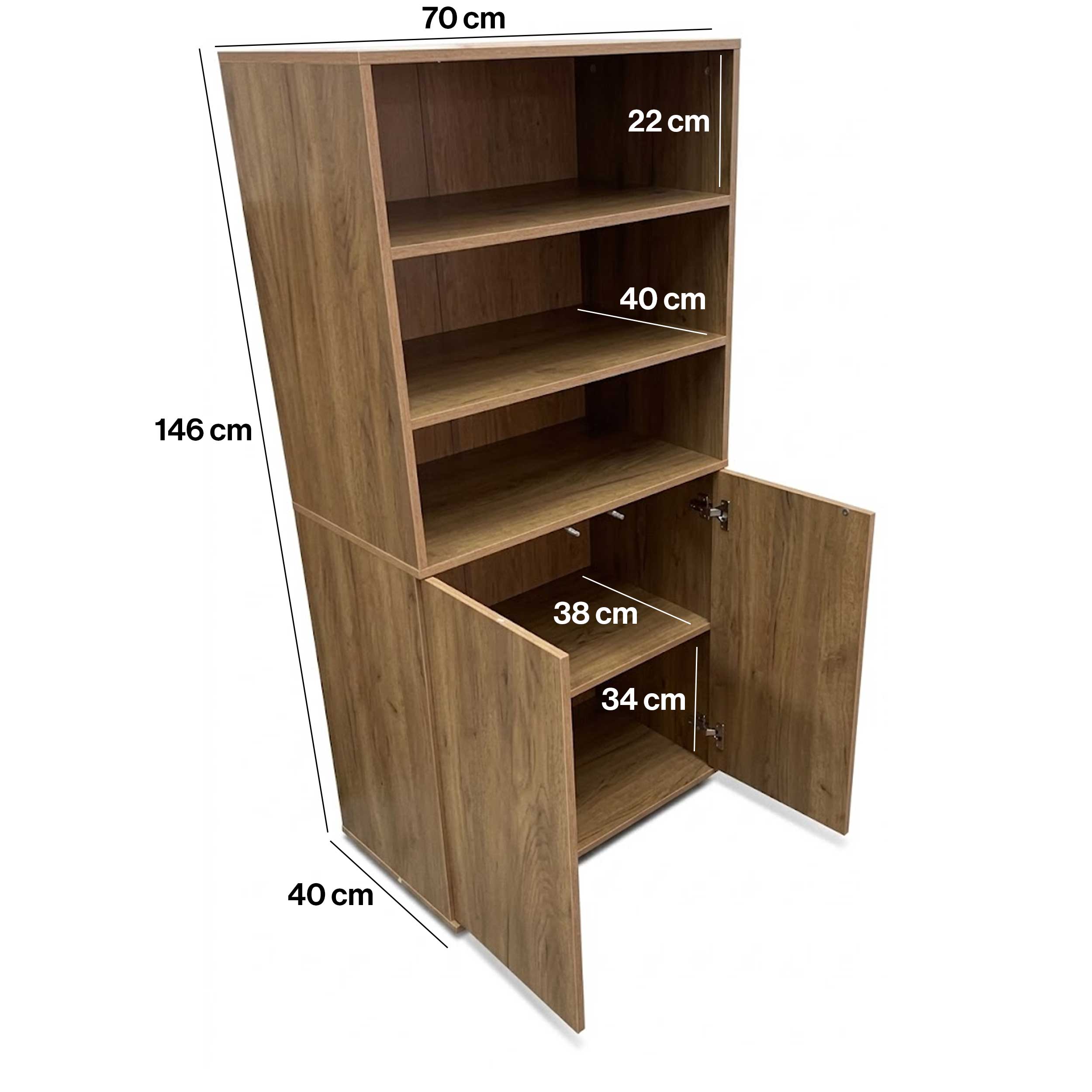 VDD – Schrank – Bücherregal – Aufbewahrungsschrank – Push-to-Close-Türen – 70 x 40 x 146 cm - VDD World DE VDD – Schrank – Bücherregal – Aufbewahrungsschrank – Push-to-Close-Türen – 70 x 40 x 146 cm - VDD World DE
