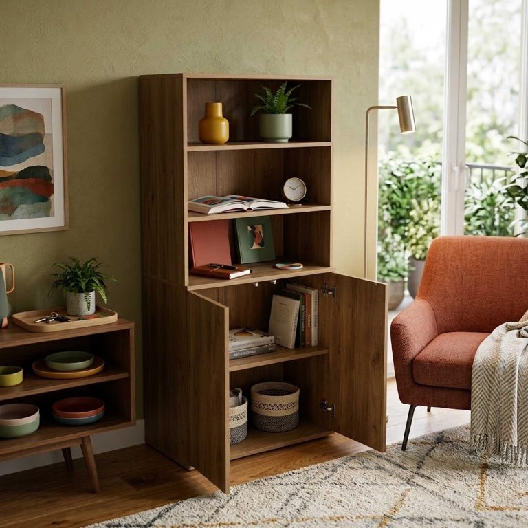 Säulenschrank Badezimmer - Aufbewahrungsschrank Badezimmer Schlafzimmer oder Flur - 180 cm hoch - VDD World DE