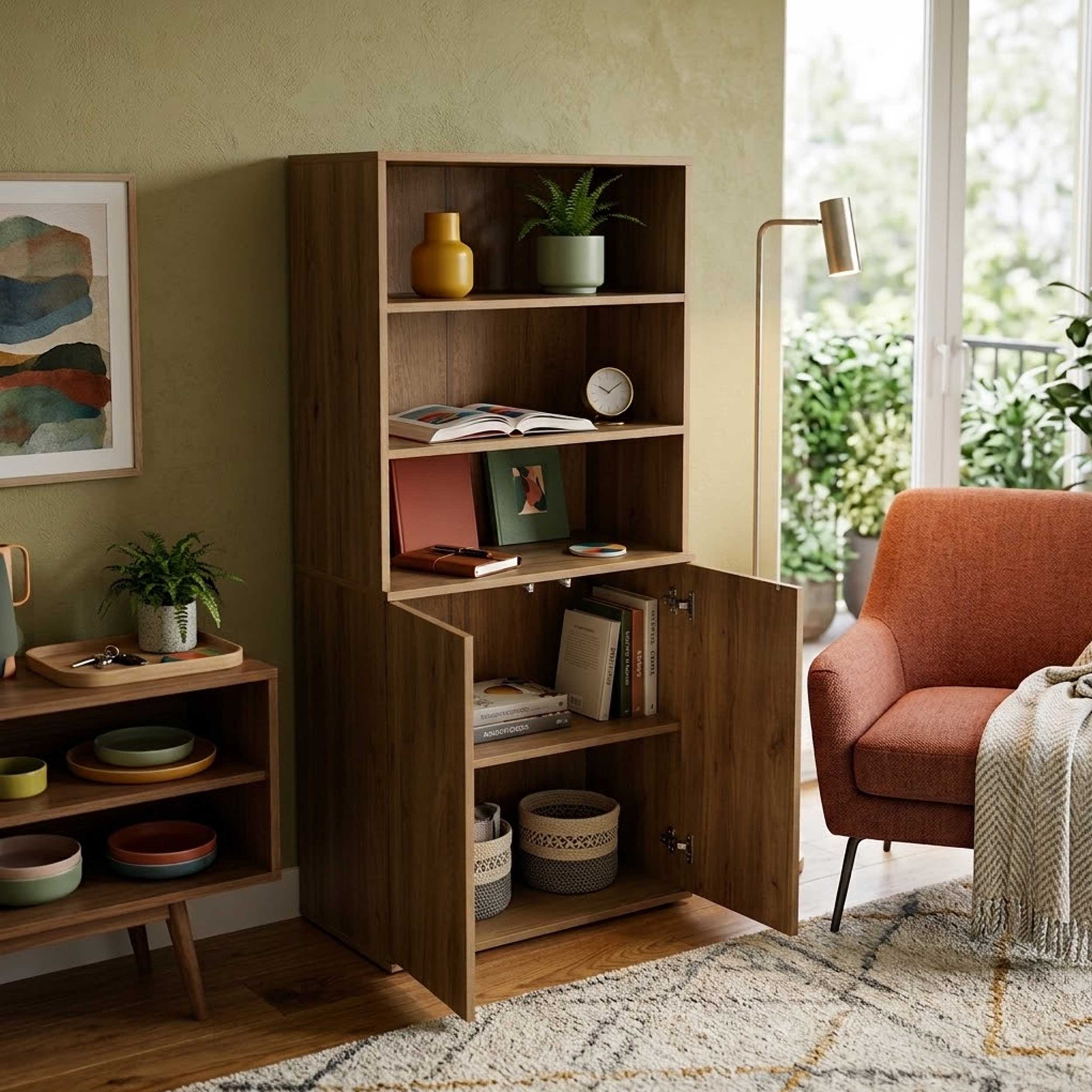 VDD – Schrank – Bücherregal – Aufbewahrungsschrank – Push-to-Close-Türen – 70 x 40 x 146 cm - alternatives Bild