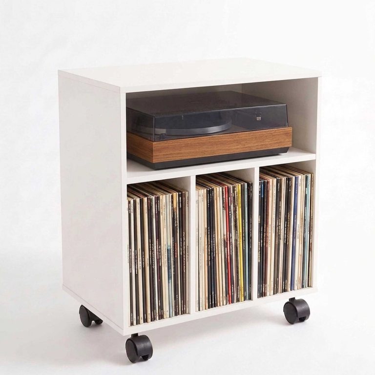 LP-Schallplattenschrank - Plattenschrank - Aufbewahrungsregal - Plattenregal - Bücherregal – Weiß - VDD World DE