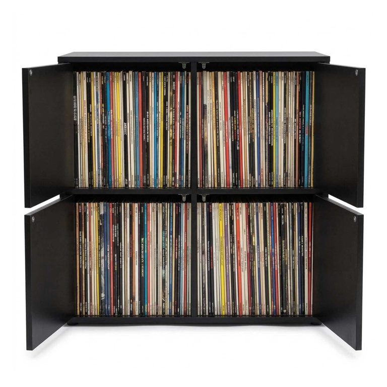 VDD – Vinylschrank – Aufbewahrungsschrank – LP-Aufbewahrung – Vinyl-Aufbewahrungsmöbel – Schwarz