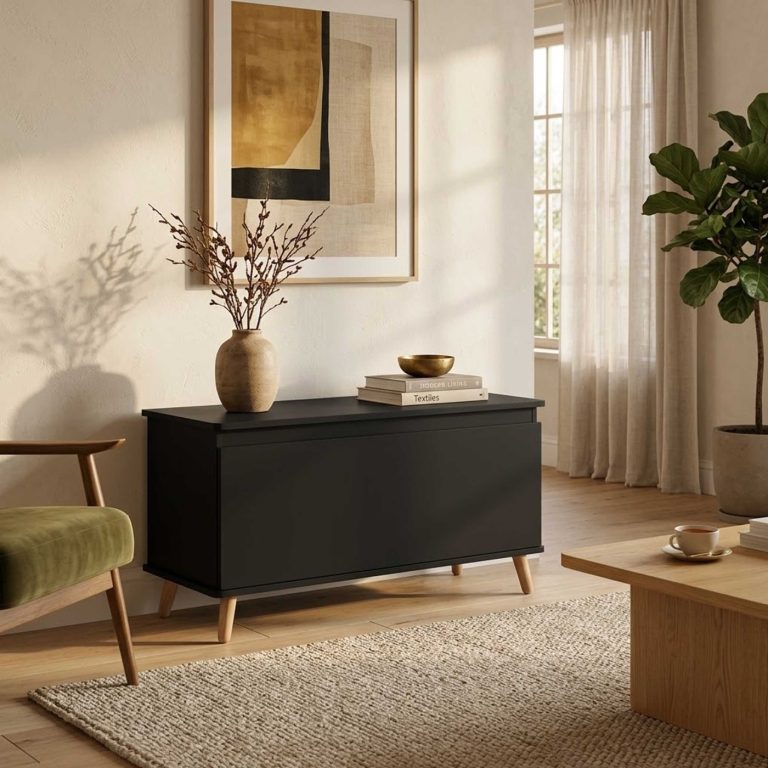 VDD – Aufbewahrungskiste – Deckenkiste – Spielzeugkiste – 100 x 40 x 48,5 – Schwarz - alternatives Bild