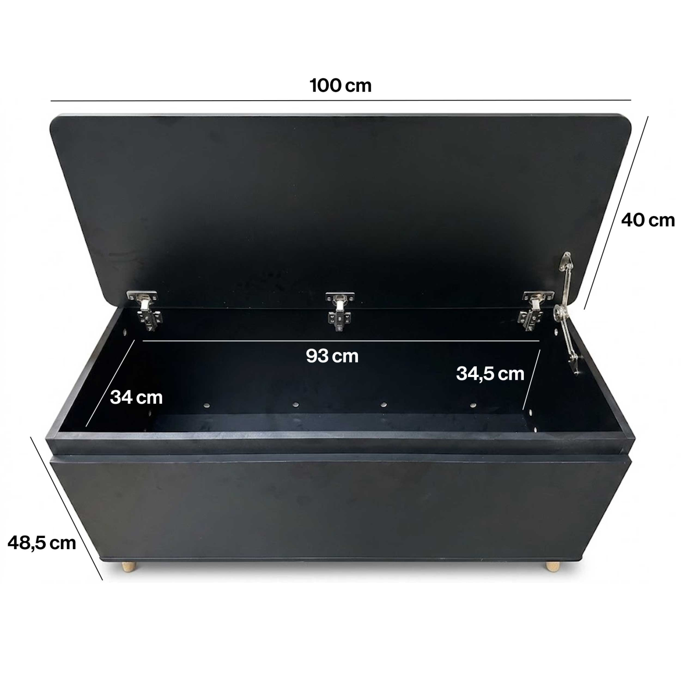VDD – Aufbewahrungskiste – Deckenkiste – Spielzeugkiste – 100 x 40 x 48,5 – Schwarz - VDD World DE VDD – Aufbewahrungskiste – Deckenkiste – Spielzeugkiste – 100 x 40 x 48,5 – Schwarz - VDD World DE