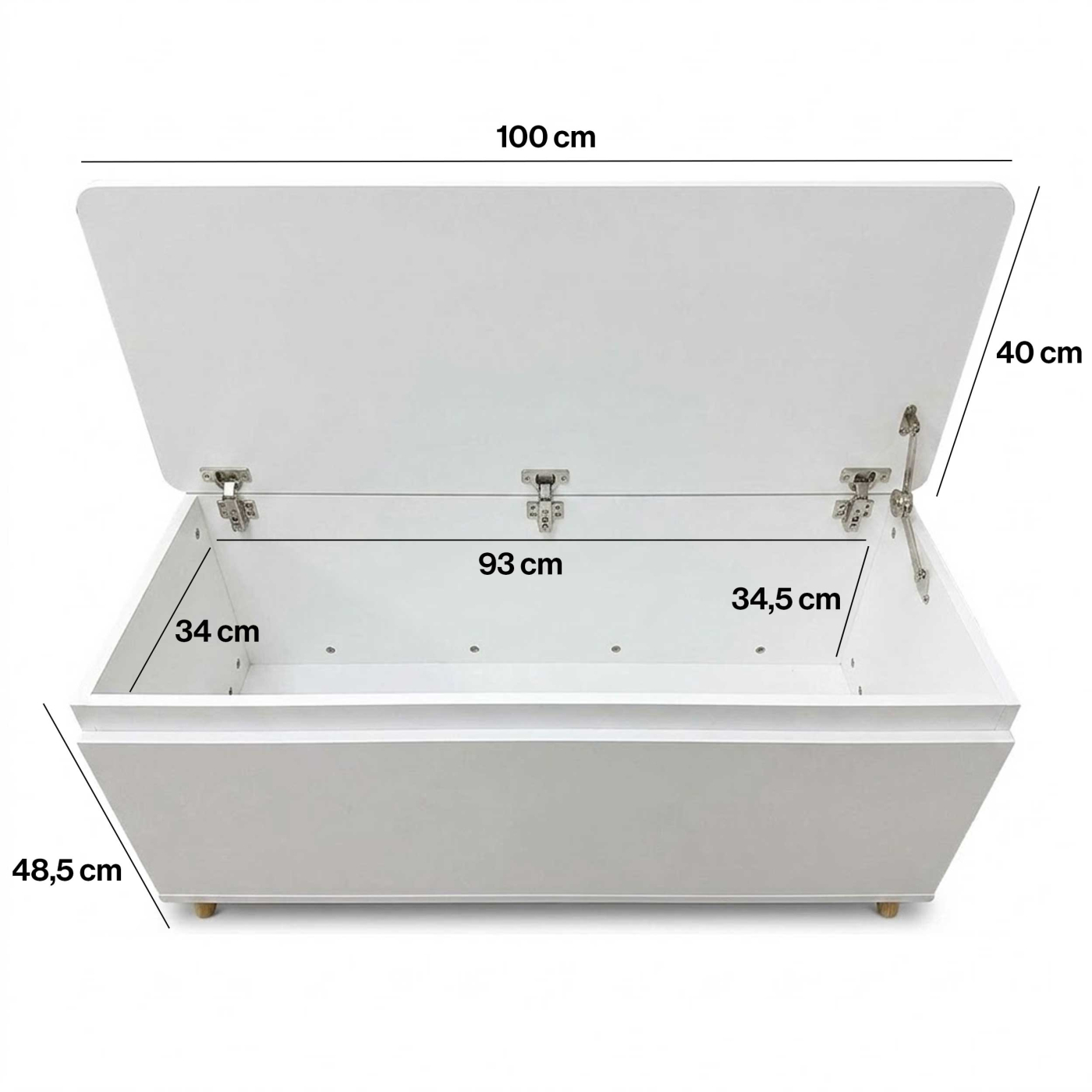 VDD – Aufbewahrungskiste – Deckenkiste – Spielzeugkiste – 100 x 40 x 48,5 – Weiß - VDD World DE VDD – Aufbewahrungskiste – Deckenkiste – Spielzeugkiste – 100 x 40 x 48,5 – Weiß - VDD World DE
