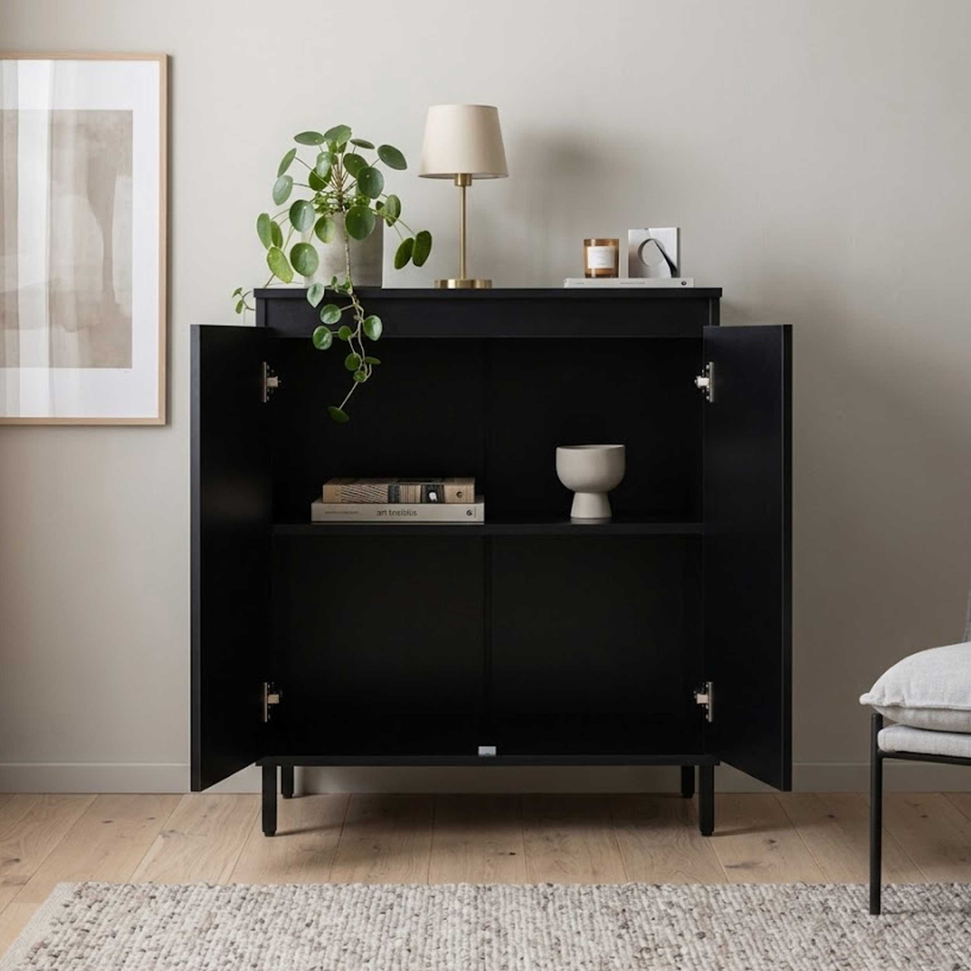 VDD – Schrank – Aufbewahrungsschrank – Wandmöbel – 70 x 40 x 82,5 cm – Schwarz - VDD World DE VDD – Schrank – Aufbewahrungsschrank – Wandmöbel – 70 x 40 x 82,5 cm – Schwarz - VDD World DE