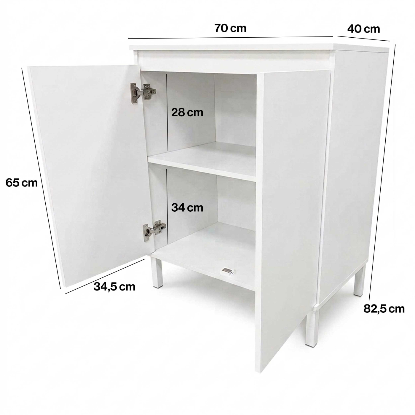 VDD – Schrank – Aufbewahrungsschrank – Wandmöbel – 70 x 40 x 82,5 cm – Weiß - VDD World DE VDD – Schrank – Aufbewahrungsschrank – Wandmöbel – 70 x 40 x 82,5 cm – Weiß - VDD World DE