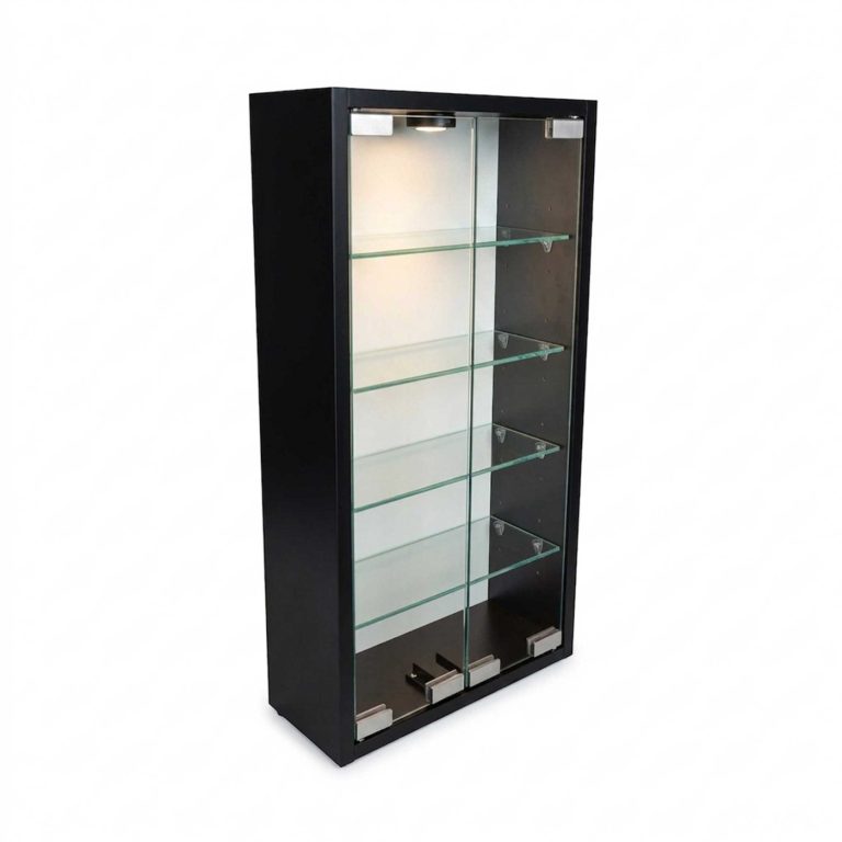 VDD – Vitrinenregal – Ausstellungsmöbel – LED-Vitrine – Schwarz