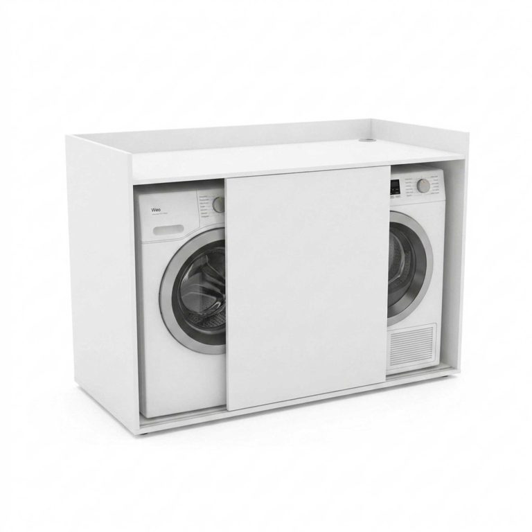 VDD – Waschmaschinen-Einbau – Waschmaschinenunterschrank – Waschschrank – Trockner-Möbel – Weiß