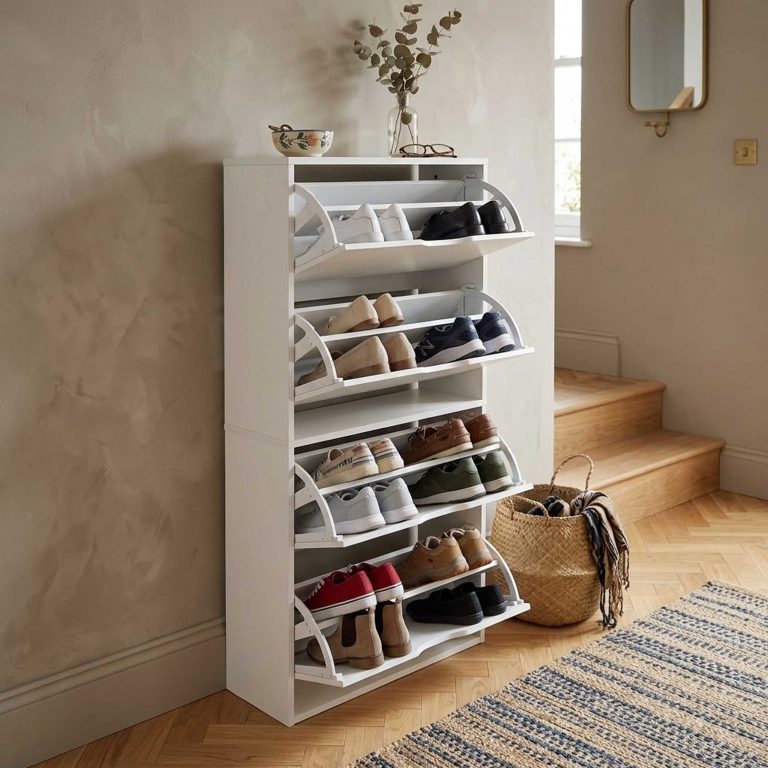 Schuhschrank mit Sitzkissen - Schuhe Stiefel aufbewahren - VDD World DE
