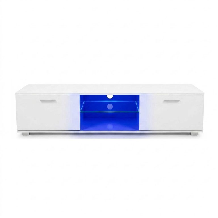 TV-Schrank TV-Schrank Tenus inkl. LED Korpus weiß Front weiß hochglanz