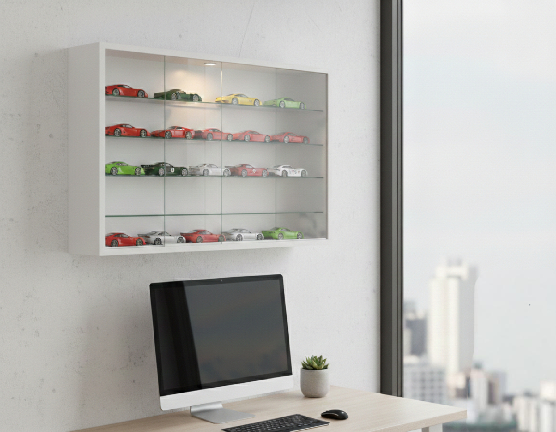 VDD – Vitrine – Vitrine mit Glas – Vitrine mit LED-Beleuchtung – Vitrine – 75 x 14 x 55 cm – weiß - VDD World DE VDD – Vitrine – Vitrine mit Glas – Vitrine mit LED-Beleuchtung – Vitrine – 75 x 14 x 55 cm – weiß - VDD World DE
