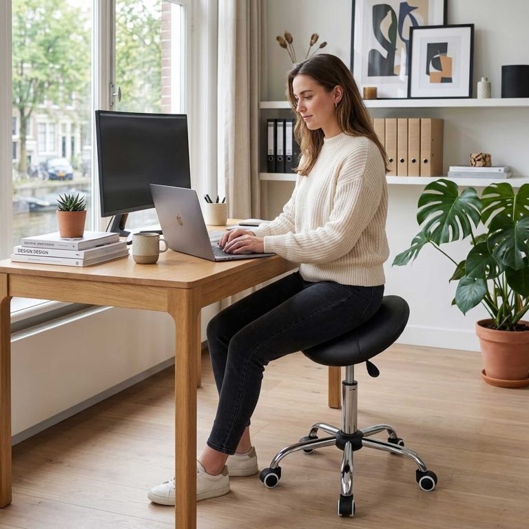 Sattelhocker ergonomisch - Arbeitshocker - Friseurhocker - Hocker - höhenverstellbar - VDD World DE