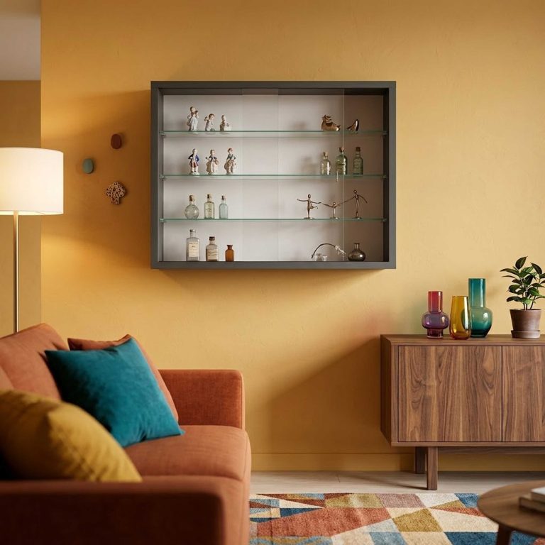 VDD Vitrine stehend hängend Wandschrank - Schiebetüren - 50 x 40 x 13 cm - alternatives Bild