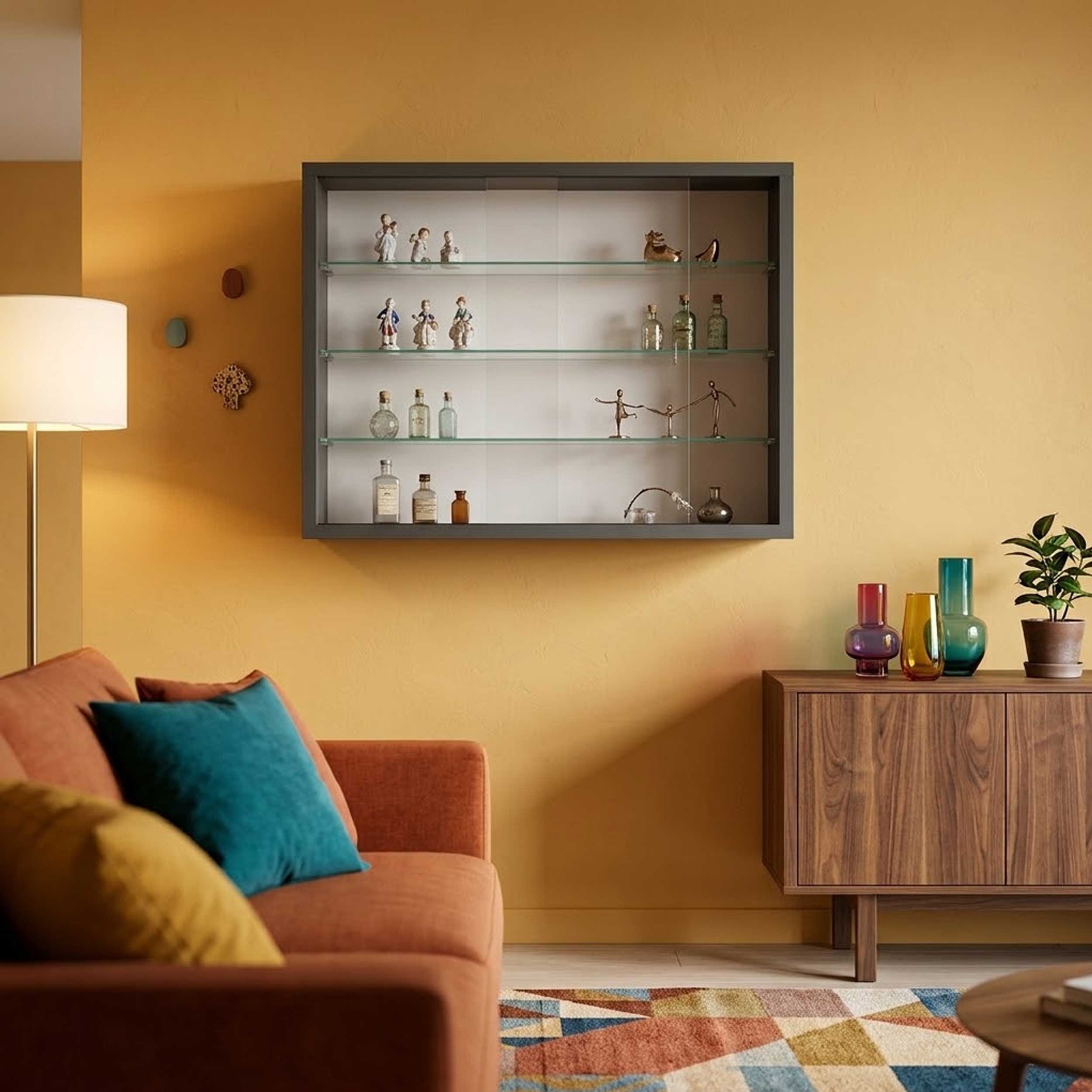 VDD Vitrine stehend hängend Wandschrank - Schiebetüren - 50 x 40 x 13 cm - VDD World DE VDD Vitrine stehend hängend Wandschrank - Schiebetüren - 50 x 40 x 13 cm - VDD World DE
