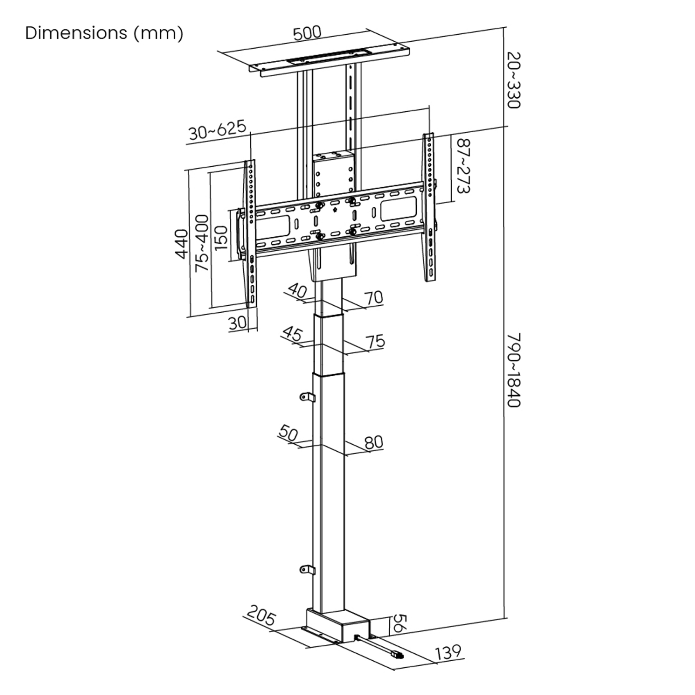 VDD – TV-Lift – TV-Stativ – Elektrischer TV-Ständer – 37–80 Zoll - VDD World DE VDD – TV-Lift – TV-Stativ – Elektrischer TV-Ständer – 37–80 Zoll - VDD World DE