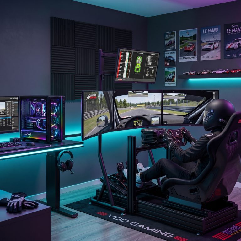 VDD – Monitorständer-Erweiterung für Sim-Racing – Zusatz-Monitorständer – 24–32 Zoll – Schwarz - alternatives Bild