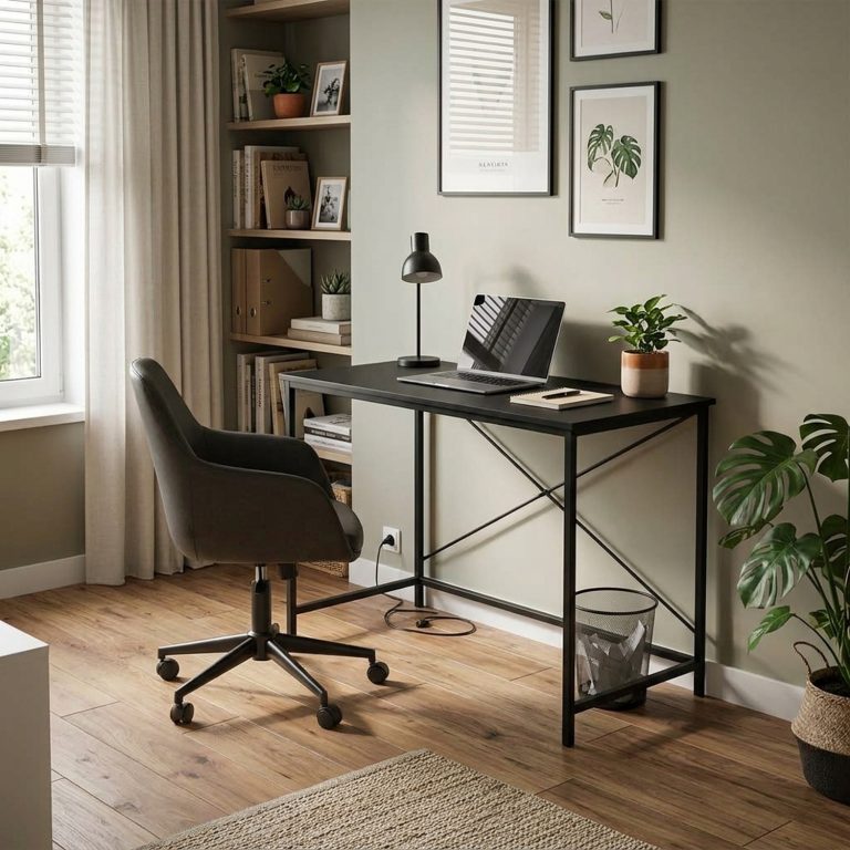 VDD – Schreibtisch – Vintage Schwarz – Schreibtisch – Computertisch – Laptoptisch – Schreibtisch Schwarz – Computerschreibtisch – 100 x 45 x 75 cm - alternatives Bild