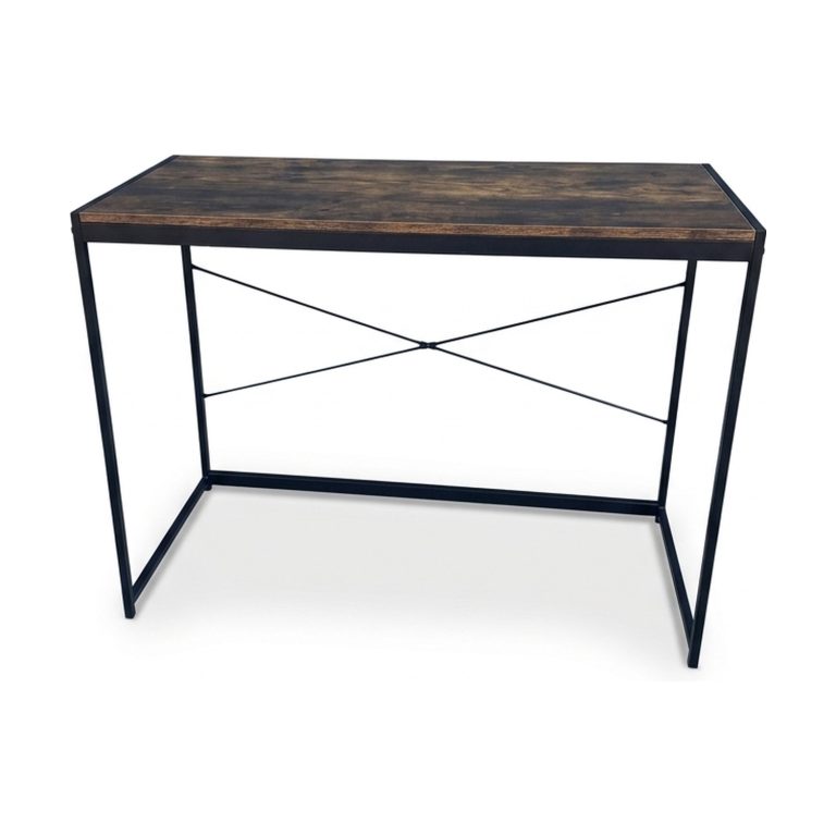 VDD – Schreibtisch – Vintage-Braun – Schreibtisch – Computertisch – Laptoptisch – Schreibtisch in Schwarz und Vintage-Braun – Computerschreibtisch – 100 x 45 x 75 cm